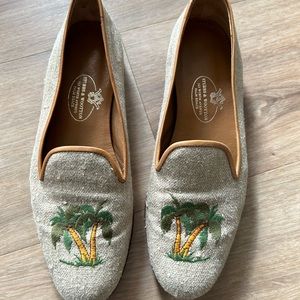 Stubbs & Wootton linen palm tree loafers